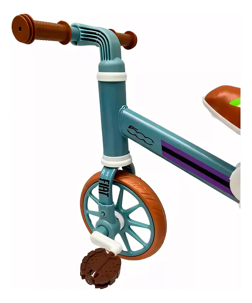 Triciclo Infantil Fiat 500 2 En 1 Convertible  035q Aqua