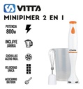 Minipimer Licuadora De Mano Vitta 2 En 1 800w