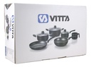 Bateria De Cocina 9 Piezas Vitta Set Ollas Sarten Wok Teflon - Negro