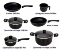 Bateria De Cocina 9 Piezas Vitta Set Ollas Sarten Wok Teflon - Negro