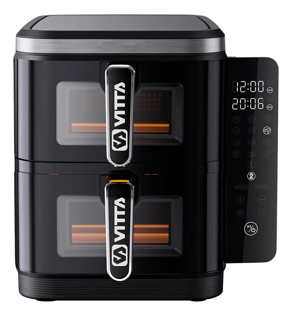 Freidora De Aire Vitta 2200w 11.8l Doble Canasto Digital Negro