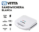 Sandwichera Blanca Tostadora Antiadherente 700w - Vitta