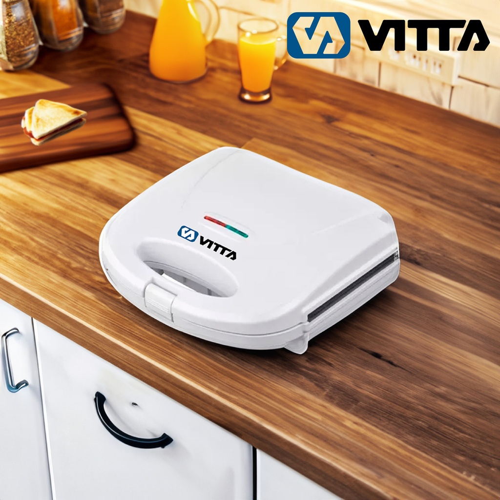 Sandwichera Blanca Tostadora Antiadherente 700w - Vitta