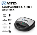 Sandwichera Waflera Grill Tostadora Electrica 3 En 1 Vitta