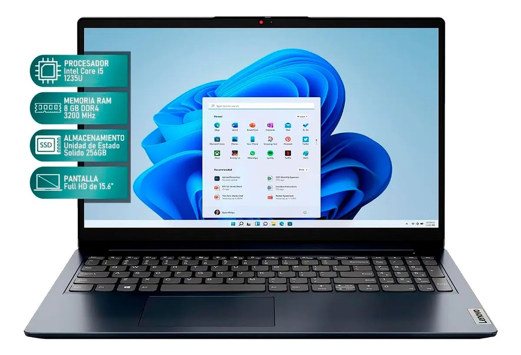 Notebook Lenovo Ideapad 1i Intel Core I5 8gb Ram, 256gb Ssd Azul