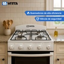 Cocina Vitta Multigas 52 Cm Puerta Y Respaldar De Vidrio