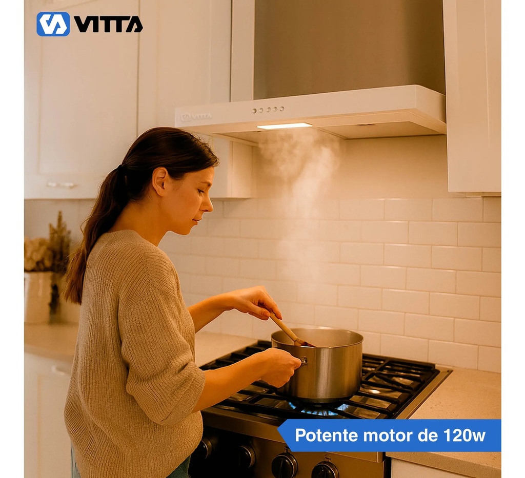 Extractor Purificador De Cocina 2 En 1 60cm Vitta Blanco