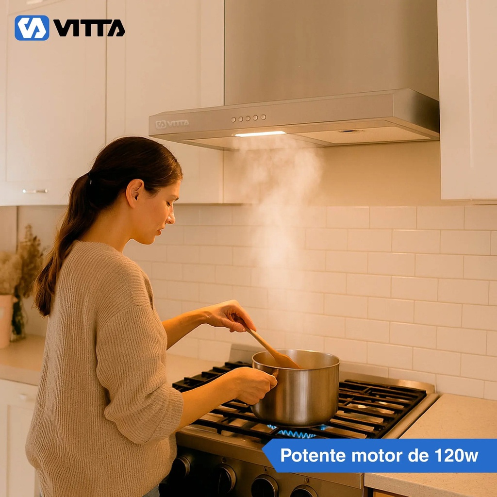 Extractor Purificador De Cocina 2 En 1 60cm Vitta Acero Inox Acero Inoxidable