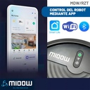 Aspiradora Robot Midow Wifi Smart Trapeador 3 Modos Limpieza Negro