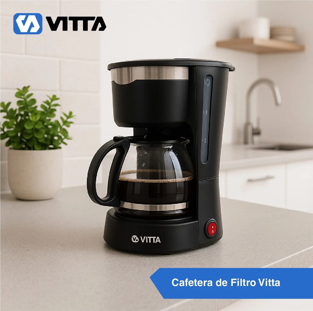 Cafetera De Filtro Semi-auto Vitta 6 Tazas Caf-cm08000t001 Negro