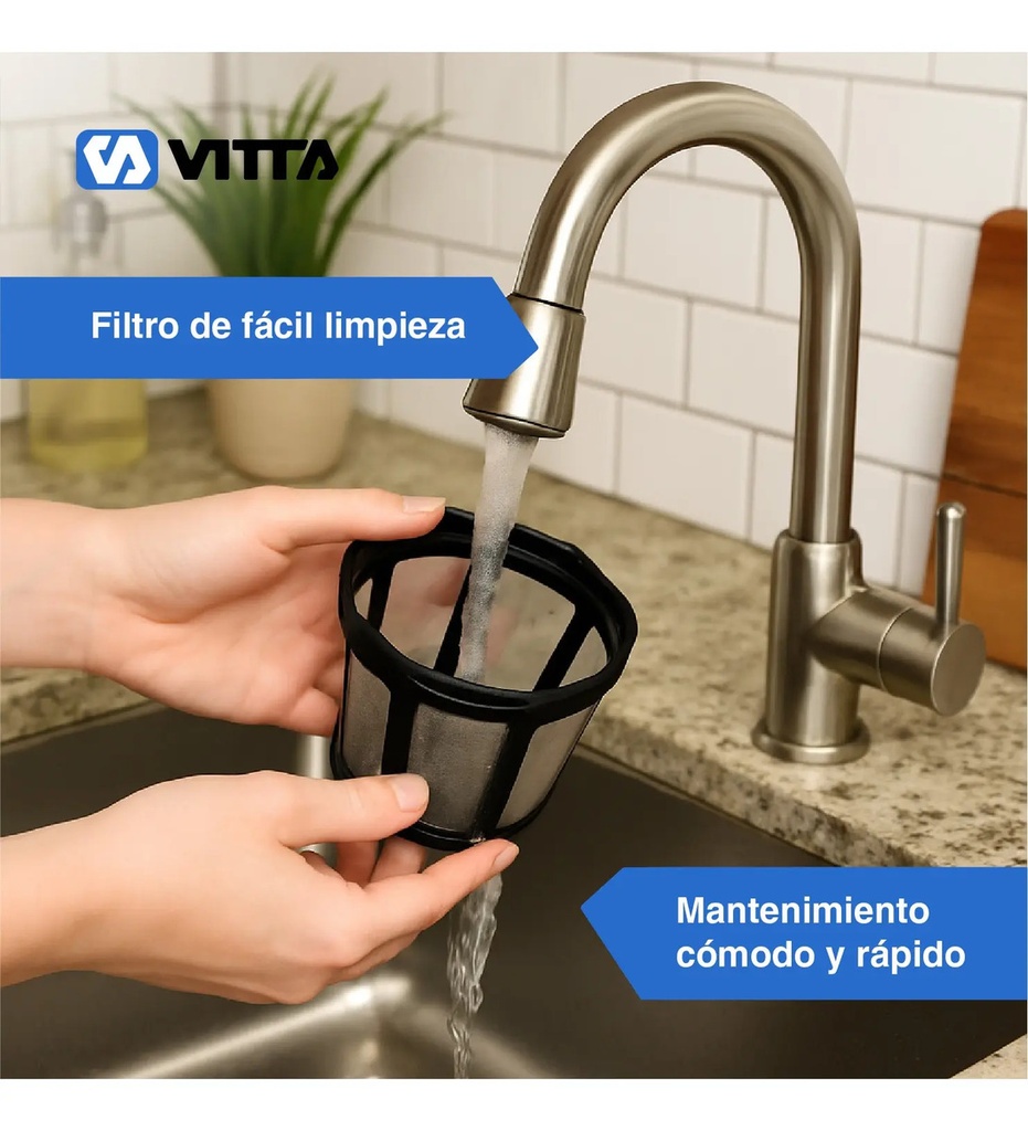 Cafetera De Filtro Semi-auto Vitta 6 Tazas Caf-cm08000t001 Negro