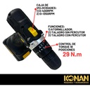 Taladro Atornillador 12v Konan 10mm 2 Baterias Percutor - Negro