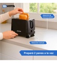 Tostadora Vitta 2 Panes 6 Niveles Full Negra Plateado