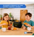 Tostadora Vitta 2 Panes 6 Niveles Full Negra Plateado