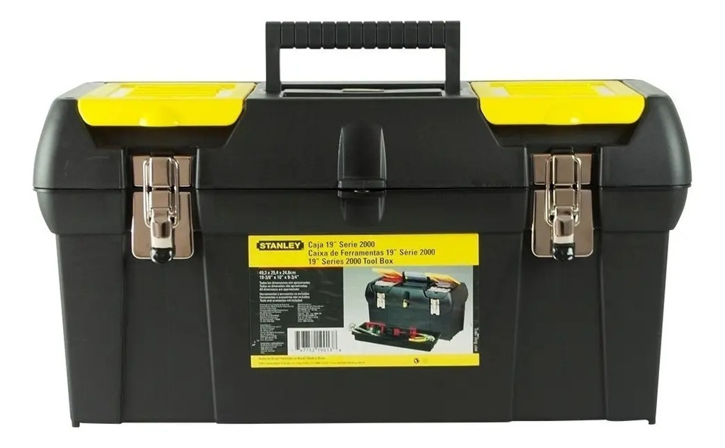 Caja De Herramientas Stanley 1-92-066 De Plástico 26cm X 48.9cm X 24.8cm Negra Y Amarilla Negro/amarillo