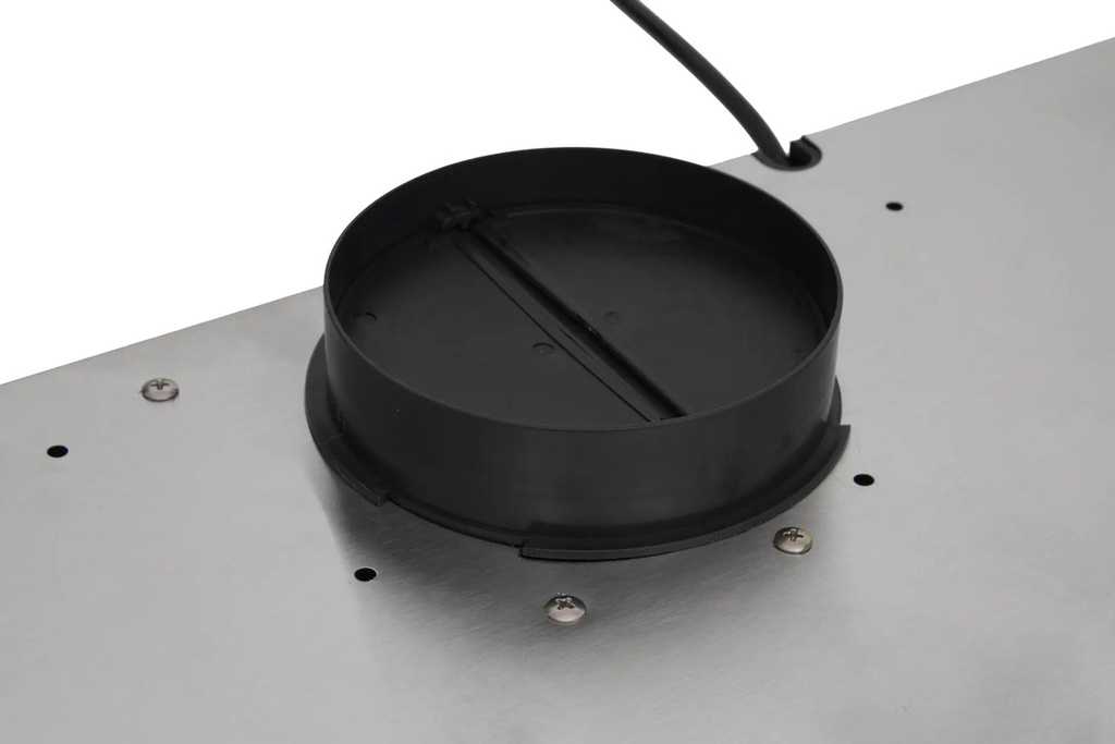 Extractor Purificador De Cocina Led Kanji Con Y Sin Salida Plateado