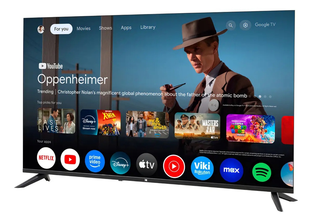 Smart Tv Kodak 50 Pulgadas Qled Colores Más Brillantes Y Negros Más Intensos 4k Uhd Google Tv Kd-50st005-2q
