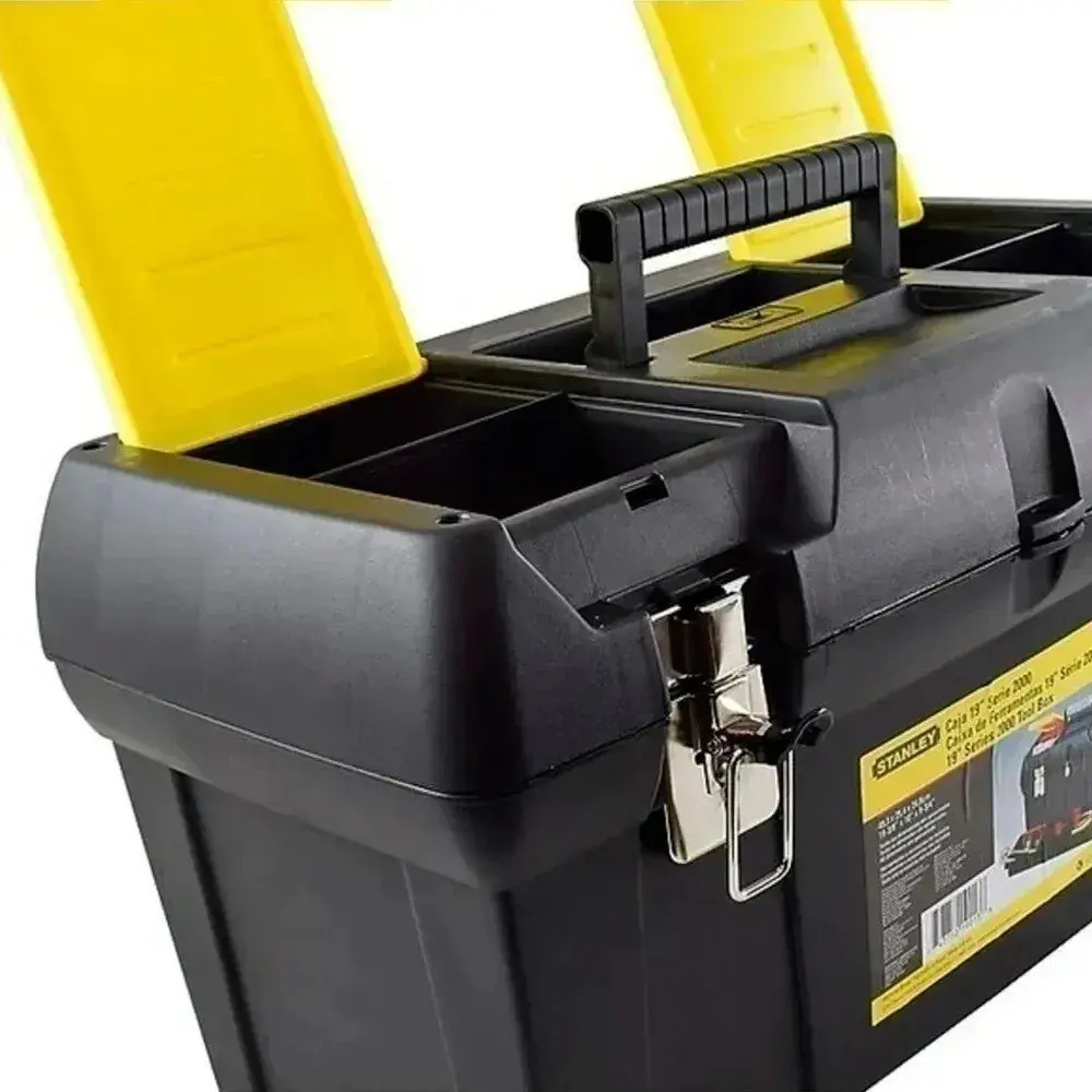 Caja De Herramientas Stanley 1-92-066 De Plástico 26cm X 48.9cm X 24.8cm Negra Y Amarilla Negro/amarillo