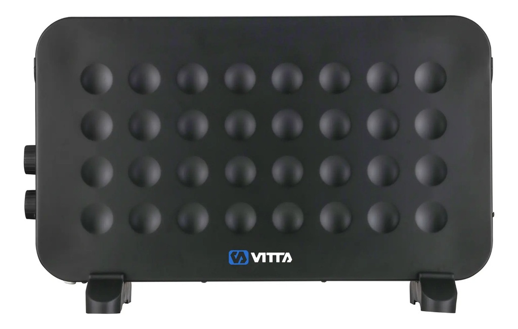 Convector Calefactor Eléctrico Vitta 2000w Termostato 3 Vel Negro