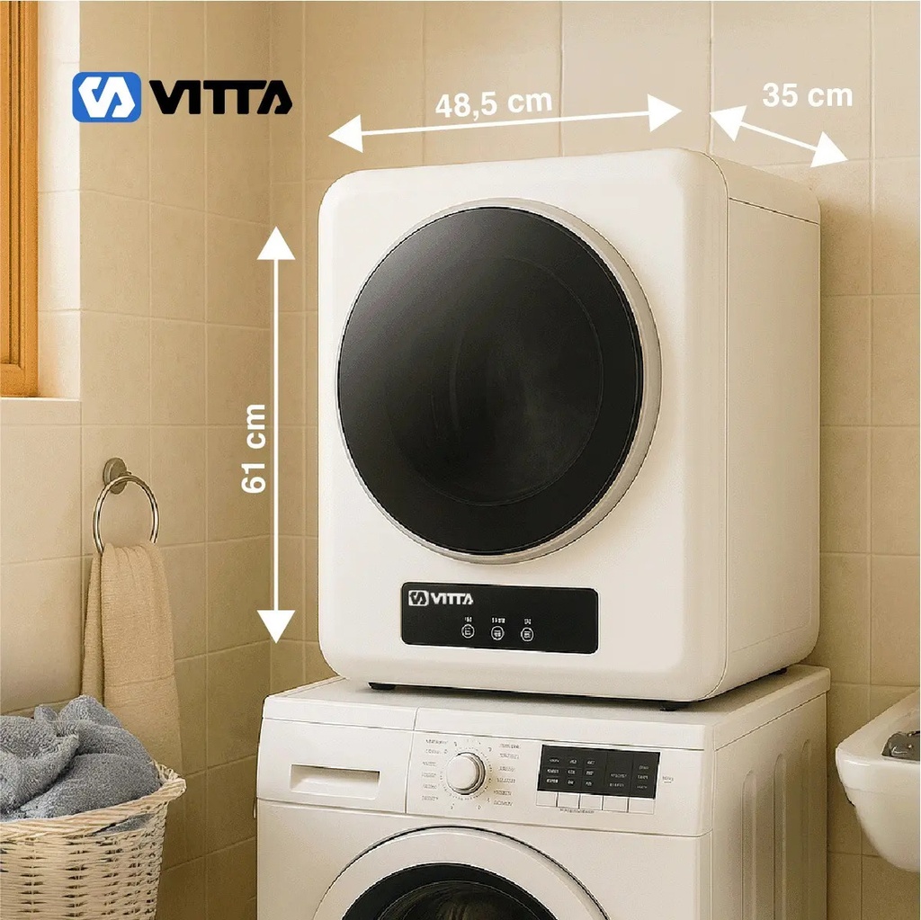 Secarropas Por Calor Vitta 4kg Panel Digital 4 Programas Blanco