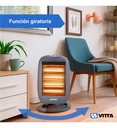 Estufa Halogena Cuarzo Vitta 1200w 4 Velas Giratoria Vit-405 Gris