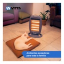 Estufa Halogena Cuarzo Vitta 1200w 4 Velas Giratoria Vit-405 Gris