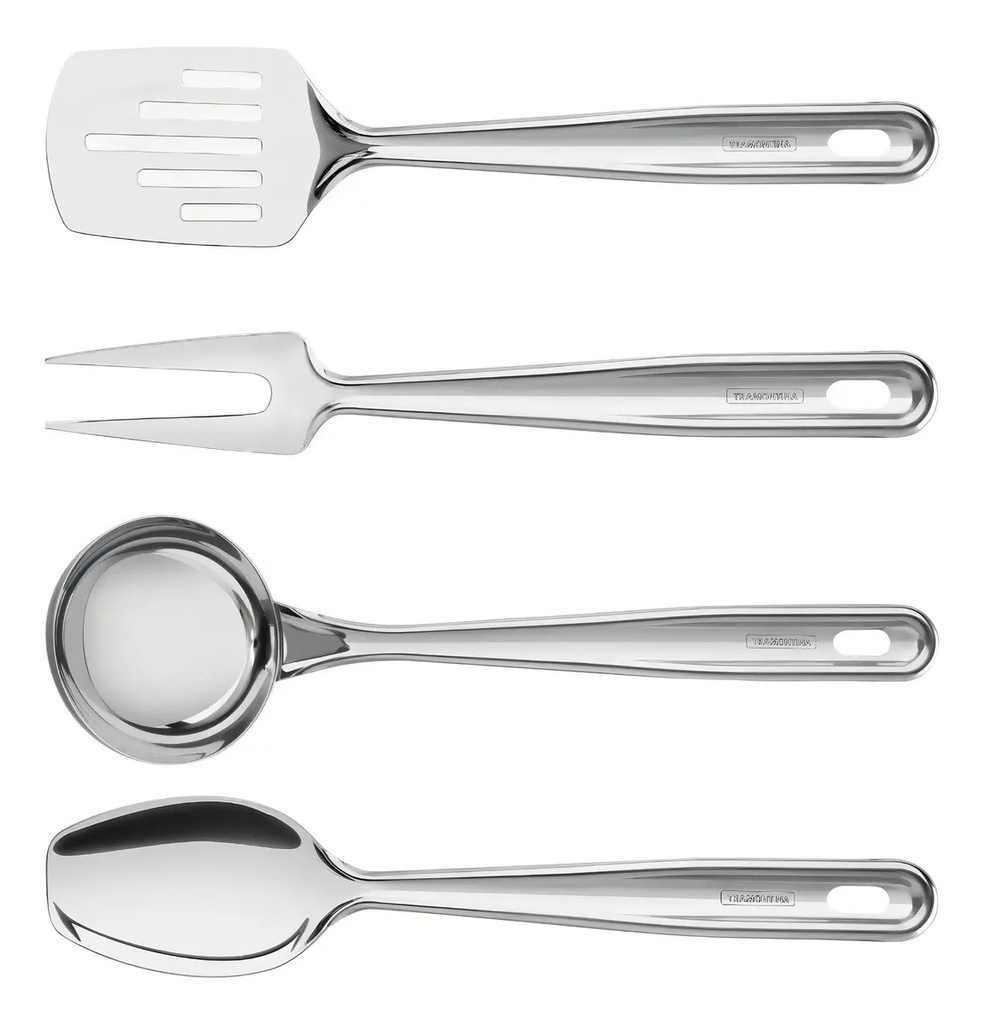 Set 4 Utensilios Cocina Tramontina Extrata Acero Inoxidable