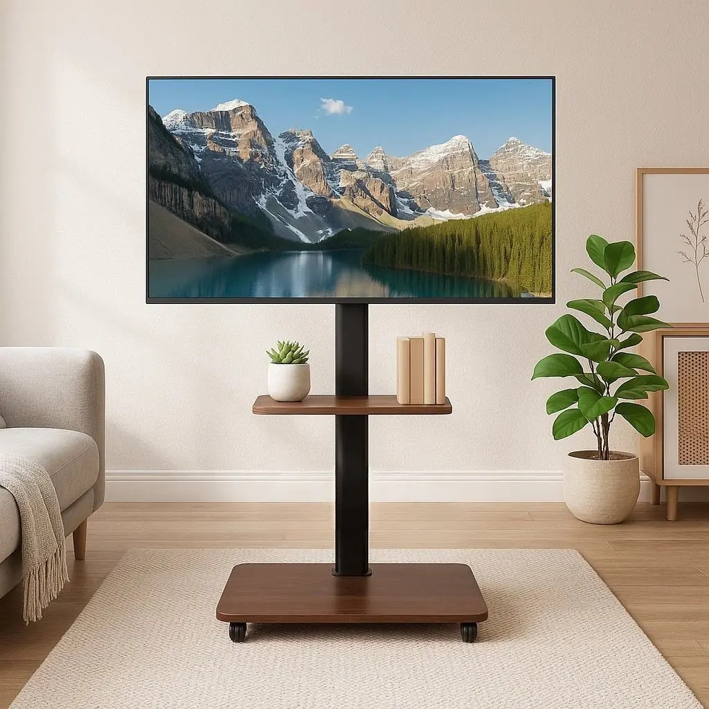 Mueble Con Soporte De Tv Kanji 32 A 60 Pulgadas Hasta 30kg Color Marrón