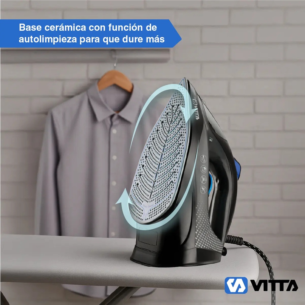 Plancha A Vapor Vitta Vertical 2200w Vit-pl2400 Negro Negro