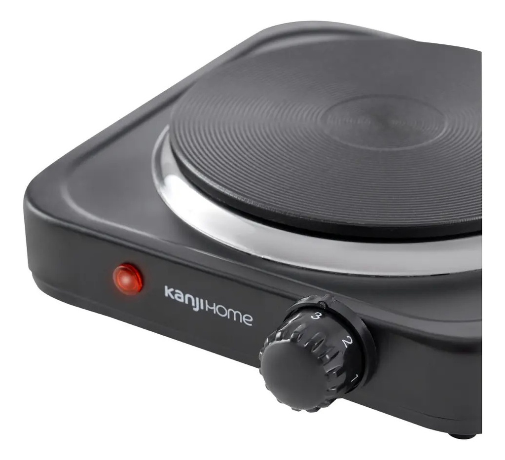 Anafe Eléctrico Kanji 1h Negro 1100w Kjh-hp1000bdd