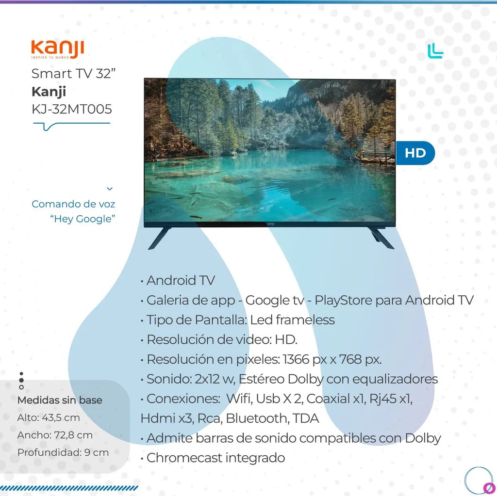 Smart Tv Kanji Kj-32mt005 Led Hd 32 Android Tv Hey Google