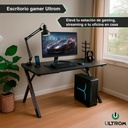 Escritorio Gamer Ultrom Gt-2310 Fibra De Carbono 120x60x73cm Negro