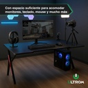 Escritorio Gamer Ultrom Gt-2310 Fibra De Carbono 120x60x73cm Negro