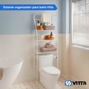 Mueble Organizador De Baño Vitta Inodoro 3 Estantes Bastidor Blanco