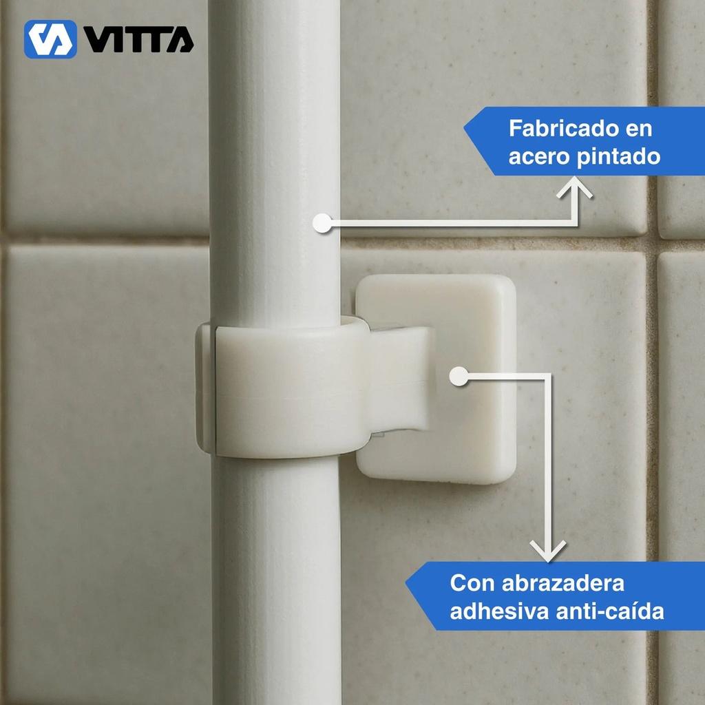 Mueble Organizador De Baño Vitta Inodoro 3 Estantes Bastidor Blanco