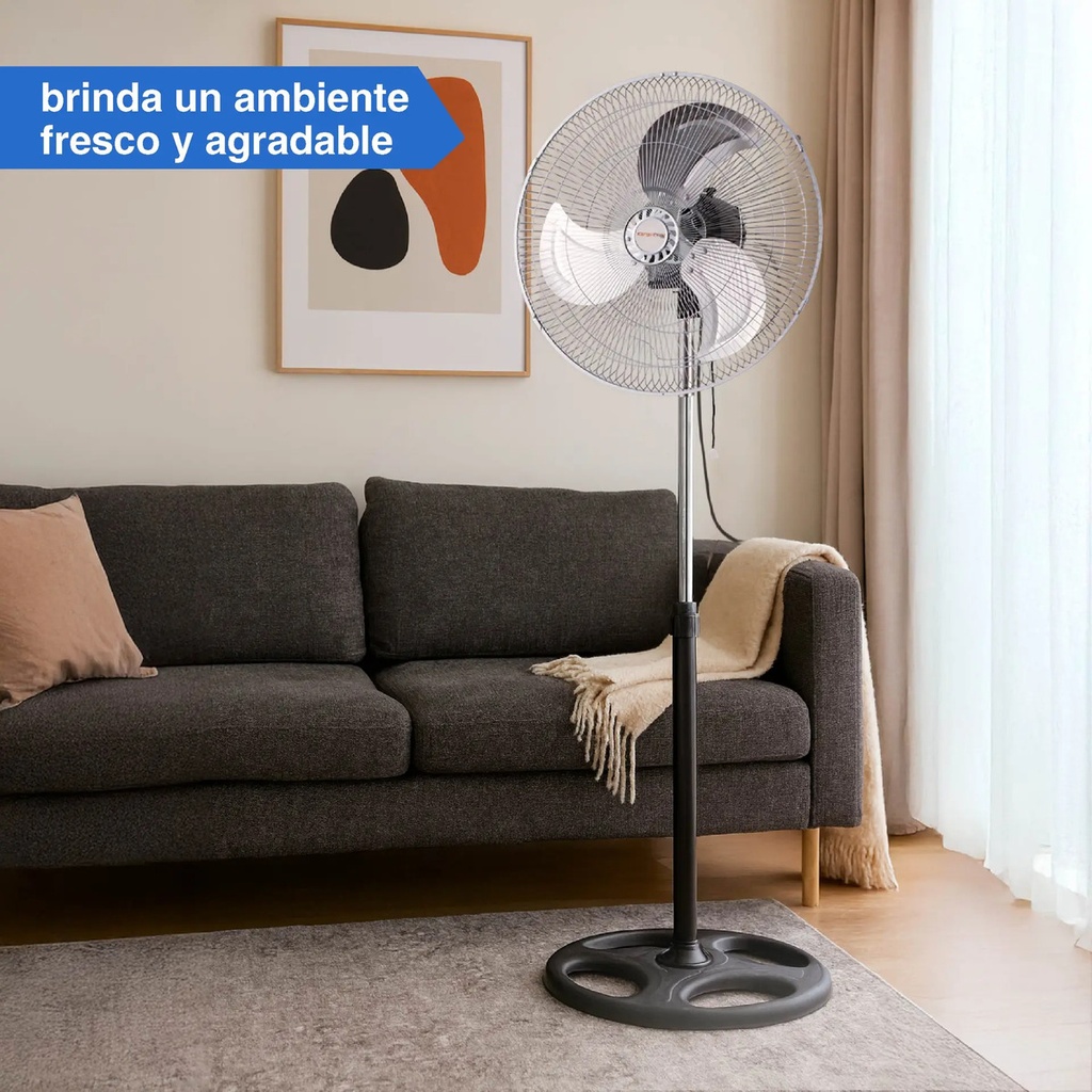Ventilador Kanjihome 18 De Pie 90w 1.50m 1 En 1 Kjh-fh1311 45.72 Cm 50 Gris Azul Metal 3