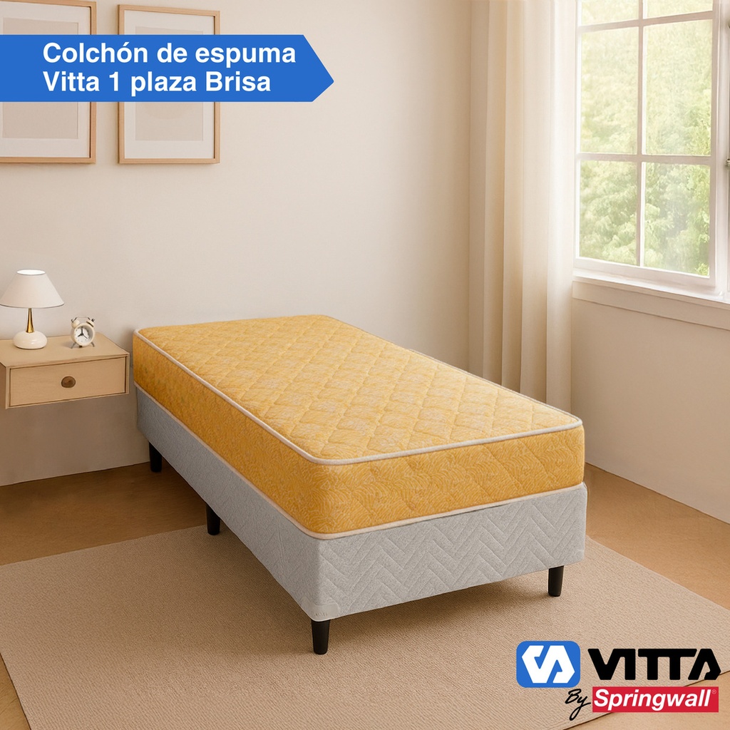 Colchon Espuma Vitta Brisa 14 1 Plaza 80x190 Amarillo