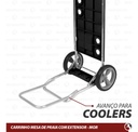 Carrito Mor De Playa Aluminio Para Conservadora Y Reposera Negro