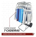 Carrito Mor De Playa Aluminio Para Conservadora Y Reposera Negro