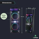 Torre De Sonido Parlante Ultrom Tulum 15000w Luces Led 2x12 Negro