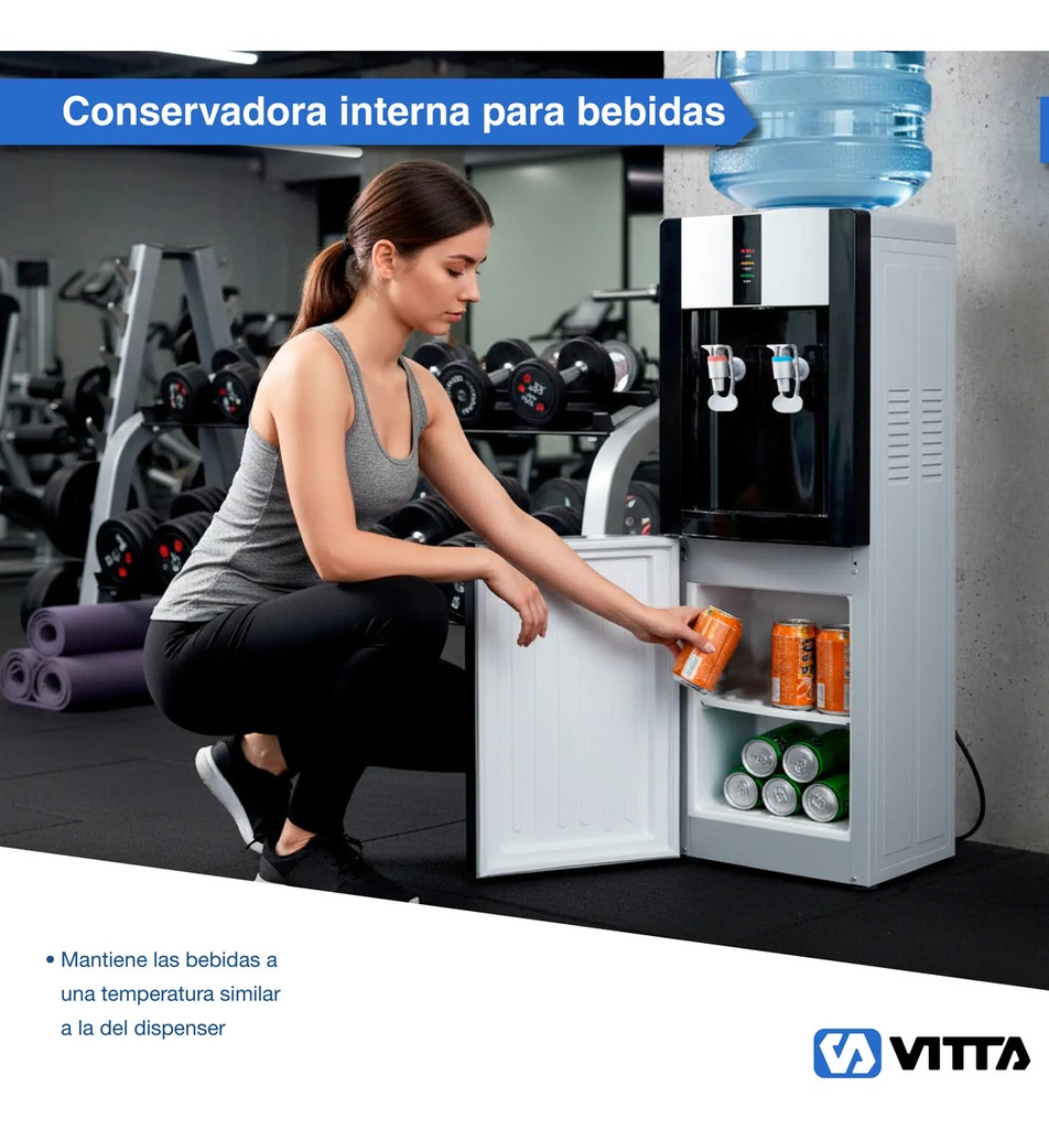 Dispenser De Agua Vitta Frío/calor Con Conservadora Dafcb001 Gris
