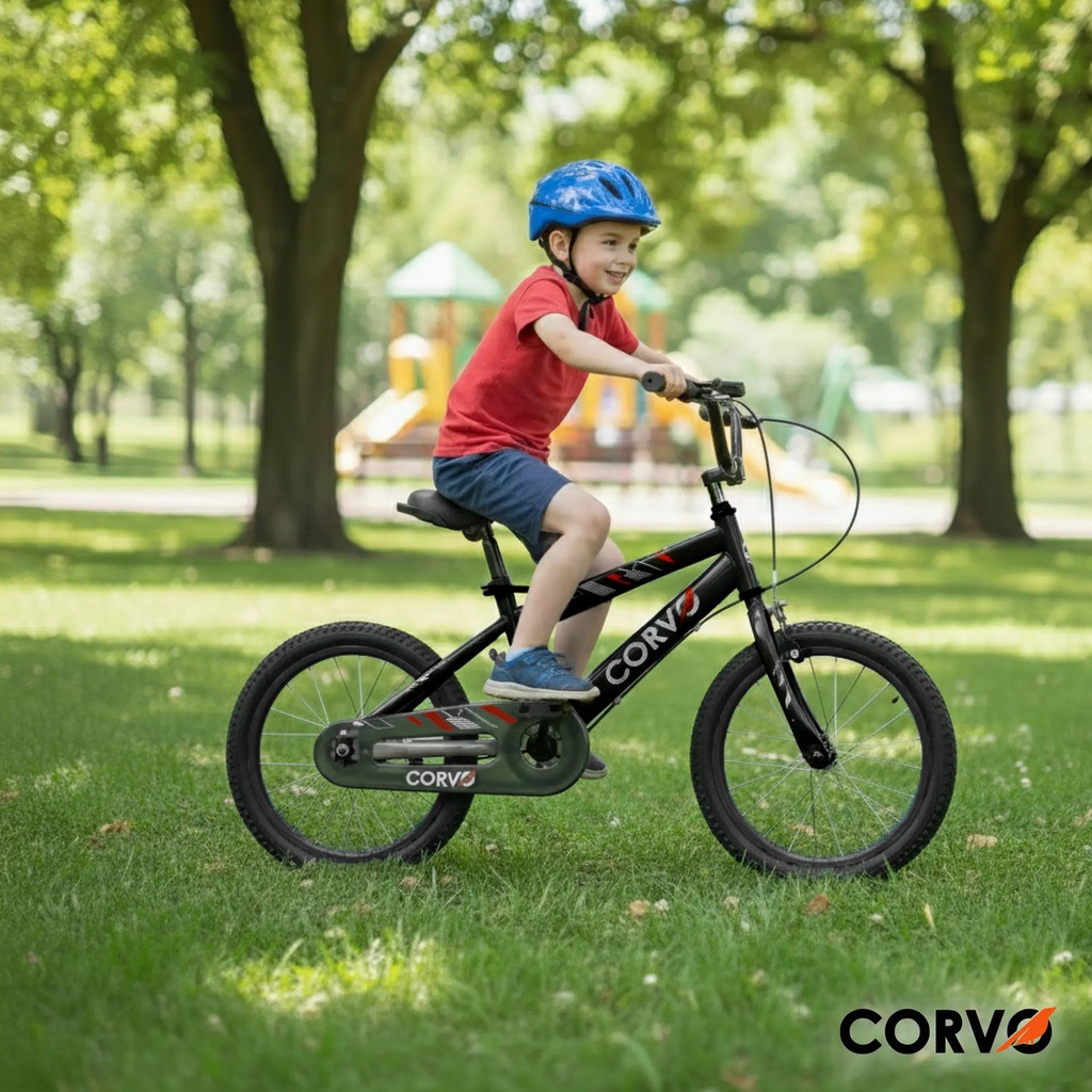 Bicicleta Infantil Corvo Rodado 16 Rueditas Acero Negro 16  