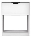 Mesa De Luz Con Cajon C/corredera Vitta Blanco 40x35,5x56,5 Lustrado Blanco