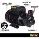 Bomba Periferica Konan 1/2hp Altura 28mts Caudal 28 L/min Negro 50 Hz Monofásica