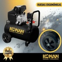 Compresor De Aire Con Kit Konan 40 Lts 2hp 8 Bar 135 L/min Doble Salida Manometro Monofasico Negro 50 Hz Monofásica
