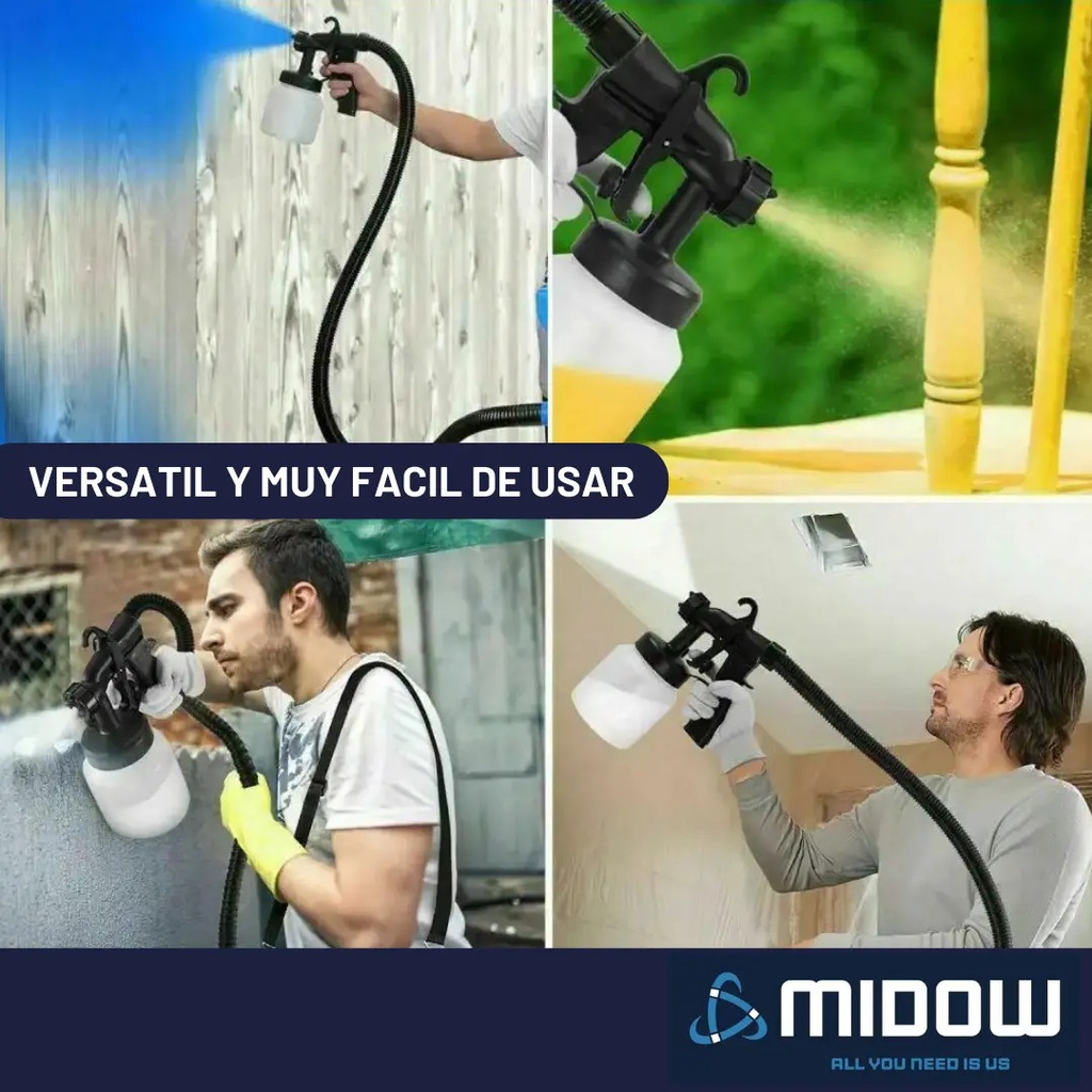 Equipo Pistola Para Pintar Latex Pintura Soplete Midow 650w