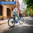 Bicicleta De Paseo Rodado 27 Playera Acero Con Canasto Kanji Azul 27  