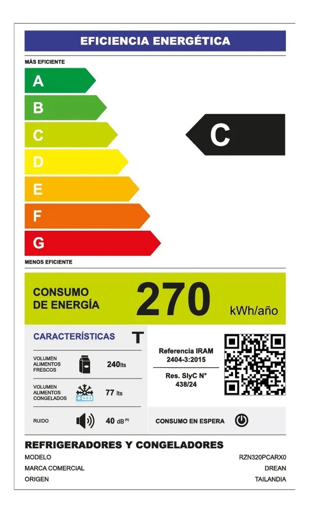 Heladera No Frost Inverter 342 L Inox Drean Rzn320pcarx0 Gris