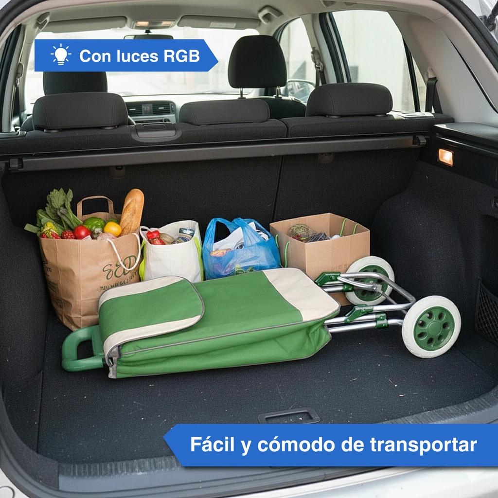 Changuito De Compras Reforzado 35 L Plegable Mercado Y Hogar Verde Oscuro