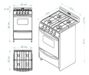 Cocina Escorial Palace Cristal Gas Envasado 51cm Blanco